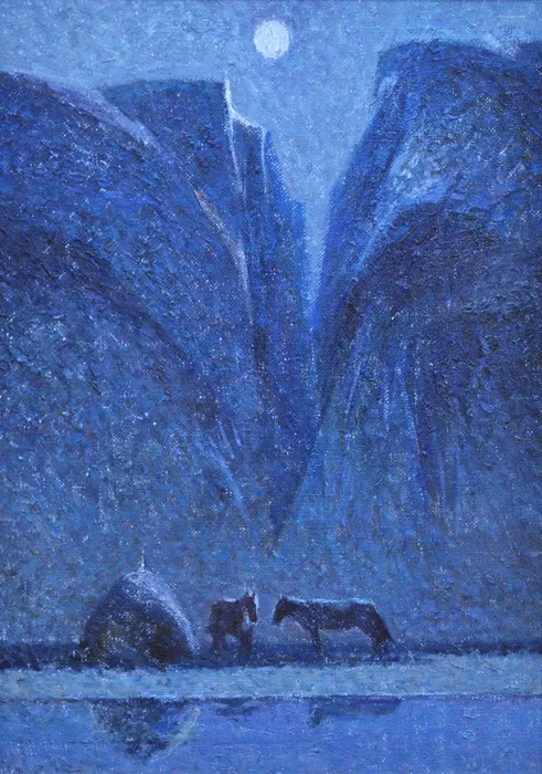 271. Ванданов М.Б. Лунная ночь х.м. 60х42